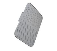 Temp Resistant Silicone Counter Mat for Rack, Gray | Versatile Drying Pad for Fruits and Vegetables with Hanging Hole for Easy Storage and Cleaning in Modern Kitchens
