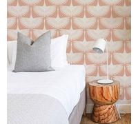 Tempaper Feather Flock By Genevieve Gorder Peel And Stick Wallpaper Sahara Blush - 52Cm X 5M