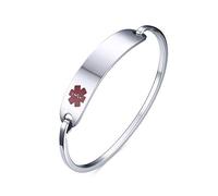 TempBeau Customised Medical Alert Bracelets Womens : Men Medical Alert Cuff Engraved Blood Thinners Stainless Steel Wristband 60mm/65mm Diameter Jewelry Making