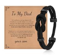 TempBeau Knot Bracelet Gifts for Dad from Daughter - Handmade Braided Cord Rope Bracelets Christmas Birthday Gift Ideas for Dad from Daughter, no gemstone