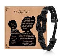 TempBeau Love Knot Bracelet Gifts for Men - Braided Cord Rope Bracelets for Men,String Bracelet with Infinity Knot Anniversary Birthday Graduation Gifts for Men Husband Boyfriend Son Brother, no