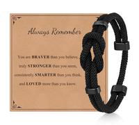 TempBeau Love Knot Bracelet Gifts for Men - Braided Cord Rope Bracelets for Men,String Bracelet with Infinity Knot Anniversary Birthday Gifts for Men Husband Boyfriend Son Brother, Nylon, Stainless