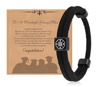 TempBeau Men's Compass Bracelet 2025 Graduation Gifts for Him, College, High, Middle School Graduation Gift First Day of School Back to School Gift Ideas Christmas, no gemstone