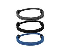 TempBeau Men's & Women's Multi-Colored Nautical Bracelet Set: 3 Adjustable Surfer Bracelets with Metal Knots - Perfect for Outdoor Sports & Gifts