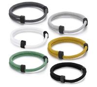 TempBeau Nautical Braided Rope Bracelets Set - 6 Pcs Adjustable Braided Cord Bracelet, Handmade Navy Marine String Bracelet with Metal Knot, Men Women Braided Bracelets Gifts, One Size, Nylon, no