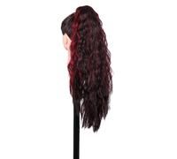 Temperament corn hot long clip ponytail female fluffy invisible clip wig