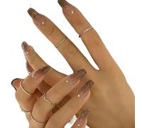 Temperament enhancement manicure, hand-customized fake nails patch fairy fog gray ice through the gradient manicure finished product.(XS)