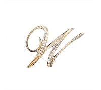 Temperament Fashion Elegant 26 Initial Rhinestone Brooch For Women Gold Brooch For Women A Z 26 Alphabet Initial Brooch For Teen Girls Jewelry Pin Backings (W, One Size)