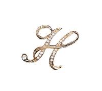 Temperament Fashion Elegant 26 Initial Rhinestone Brooch For Women Gold Brooch For Women A Z 26 Alphabet Initial Brooch For Teen Girls Jewelry Pin Backings (H, One Size)