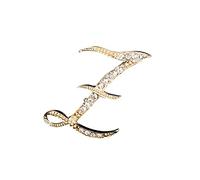 Temperament Fashion Elegant 26 Initial Rhinestone Brooch For Women Gold Brooch For Women A Z 26 Alphabet Initial Brooch For Teen Girls Jewelry Pin Backings (Z, One Size)