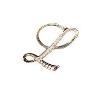Temperament Fashion Elegant 26 Initial Rhinestone Brooch For Women Gold Brooch For Women A Z 26 Alphabet Initial Brooch For Teen Girls Jewelry Pin Backings (L, One Size)