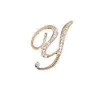 Temperament Fashion Elegant 26 Initial Rhinestone Brooch For Women Gold Brooch For Women A Z 26 Alphabet Initial Brooch For Teen Girls Jewelry Pin Backings (Y, One Size)