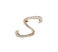 Temperament Fashion Elegant 26 Initial Rhinestone Brooch For Women Gold Brooch For Women A Z 26 Alphabet Initial Brooch For Teen Girls Jewelry Pin Backings (S, One Size)
