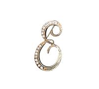 Temperament Fashion Elegant 26 Initial Rhinestone Brooch For Women Gold Brooch For Women A Z 26 Alphabet Initial Brooch For Teen Girls Jewelry Pin Backings (E, One Size)