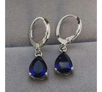 Temperament Geometric Circle Earrings Personality Earrings Eating Piercing (Dark Blue, One Size)