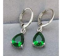 Temperament Geometric Circle Earrings Personality Earrings Eating Piercing (Green, One Size)