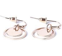 Temperament Geometric Metal Double-Layer Small Disc Earrings Dangle Earring For Women GirlNice and Attractive