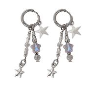 Temperament Pentagram Tassel Earrings Korean Ear Pendant Women Girls Adjustable Ear Buckle Y2K Jewelry Pentagram Earrings Rings