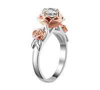 Temperament Rose Solitaire Mélange Closure Ring Saturn, 6, Metal, No Gemstone
