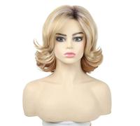 Temperament Woman Blonde Fluffy Short Curly Hair Trend Chemical Fiber Wig Head Cover