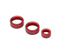 Temperature Adjustment Knob Auto Air Condition Knob Audio Control Button Circle Climate Control HVAC (Red)