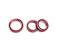 Temperature Adjustment Knob For Grand For Cherokee 2014 2015 2016 2017 2018 2019 2020 2021 Air Conditioning Ring Volume Radio Button Switch Knob Cover Climate Control HVAC(Red)