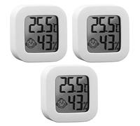 Temperature And Humidity Monitor 3 PCS,White Mini Digital Thermometer Hygrometer,Thermometer Humidity Meter With LCD Screen For Baby House Green house Home Room Bathroom Warehouse Car Indoor Outdoor