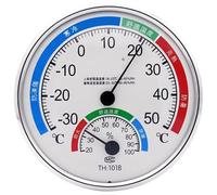 Temperature and Humidity Monitor 5 Inch Round Indoor Outdoor Hygrometer Thermometer Weather Gauge for Bedroom Office Garden Greenhouse Plant Room Climate Control