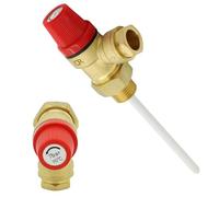 Temperature and Pressure Relief Safety Valve, 7 Bar, 90°C, 1/2 Inch, Brass Construction