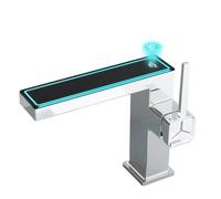 Temperature Bathroom taps,No Electrical Temperature Display Single Handle Bathroom Sink taps (Modern, Chrome)