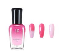Temperature Colour Changing Nail Polish, Water-Based Thermal Temperature Change Light Pink to Hot Pink Glitter Nail Polish Breathable Glitter Pink Nail Varnish Home Nail Art Design