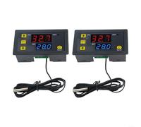 Temperature Control Solution 2 Pcs W3230 AC 5V12V24V Controllers with Sensor Probe for Reliable Operation in Various Environments (5V)