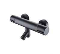 Temperature Control Valve Thermostatic Mixing Faucet Control Unit Shower Valve Controller Stainless Steel Structure Smooth Lever Suitable for Family Shower Shared Bath, Black, Modern Minimalist