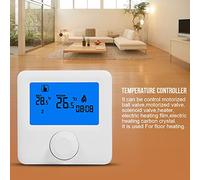 Temperature Controller, 2 Wire Room Thermostat Heating Thermostat Digital Thermostat with Large Screen LCD Display Wall Hanging for Control Room Temperature (White)