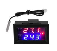 Temperature Controller, DC12V Thermostat Digital Display Microcomputer Thermostat Temperature Switch with Sensor for Hatching Area,Equipment Case,Air Conditioning System