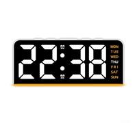 Temperature Display Alarm Clock Essential Desk Decoration for Organizing Daily Life and Routines (W-orange)