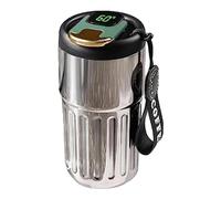 Temperature Display Water Bottle, Smart Thermal Coffee Mug with LED Temperature Display, 450ml Portable Vacuum Insulated Travel Mug for Home Car Travel - Spill Proof