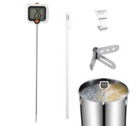 Temperature Gauge Candy | Long Probe Kitchen Meter Pot Clip Meat Thermometer Rotatable Display | Restaurant, Outdoor, Frying, Cooking, Grilling, Bbq, Candle Making, Sugar Boiling, Fry Tasks