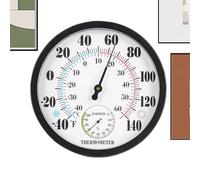 Temperature Humidity Gauge | Large 9.8 Inch Mechanical,Analog Thermograph Hygrometer No Battery,for Gardeners Plant Enthusiasts Professionals Garden Yard Living Room Bedroom