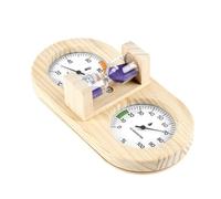 Temperature Humidity Measurement Meter with Sand Timer Wall Mounted Thermometers Hygrometer for Bathroom Sauna Room Sauna Thermometers with Sand Timer