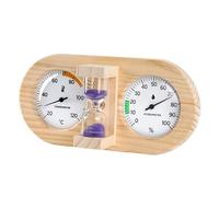 Temperature Humidity Meter with 15 Minutes Sand Timer Room Thermometers Hygrometer Gauge for Sauna Pine Wood Sauna Thermometers