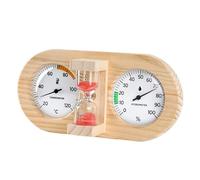 Temperature Humidity Meter with 15 Minutes Sand Timer Room Thermometers Hygrometer Gauge for Sauna Room Wooden Sauna Thermometers Hygrometer
