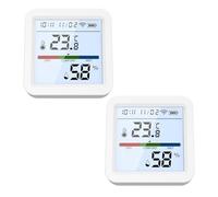 Temperature Humidity Monitor, Smart Wireless Digital Sensor, High Accuracy Hydrometer Detector, 2.2x2.2x0.91 Inches Weather Tracker for Indoor, Outdoor, Air Quality Home Industrial