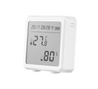 Temperature Humidity Sensor Smart Thermometer Hygrometer With LCD Screen Accurate Quick Real Time Monitoring(White 1 pc)