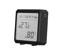 Temperature Humidity Sensor Smart Thermometer Hygrometer With LCD Screen Accurate Quick Real Time Monitoring(Black 1 pc)
