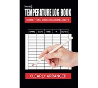 Temperature Log Book - More Than 2000 Measurements: Pages Includes Sections: Name, Date, Time, Temp, Notes