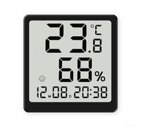 Temperature Monitor with Humidity Tracking Capabilities and Electronic Time Display (black)