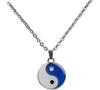 Temperature Sensing Color Changing Mood Necklace Yin Yang Tai Pendant Control Emotion Feeling Stainless Steel Chain Necklace JewelryNice and Attractive