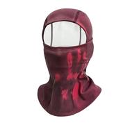 Temperature Sensitive Color Changing Long face mask, Winter Cycling Skiing Headgear, Thickened Nylon face mask (Red)