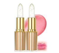 Temperature-Sensitive Hydrating Lip Gloss with Tinted Glitter - Moisturising Lip Balm in Light Pink & Red Shades, Long-Lasting Glossy Non-Sticky Plumping Shimmer for Women